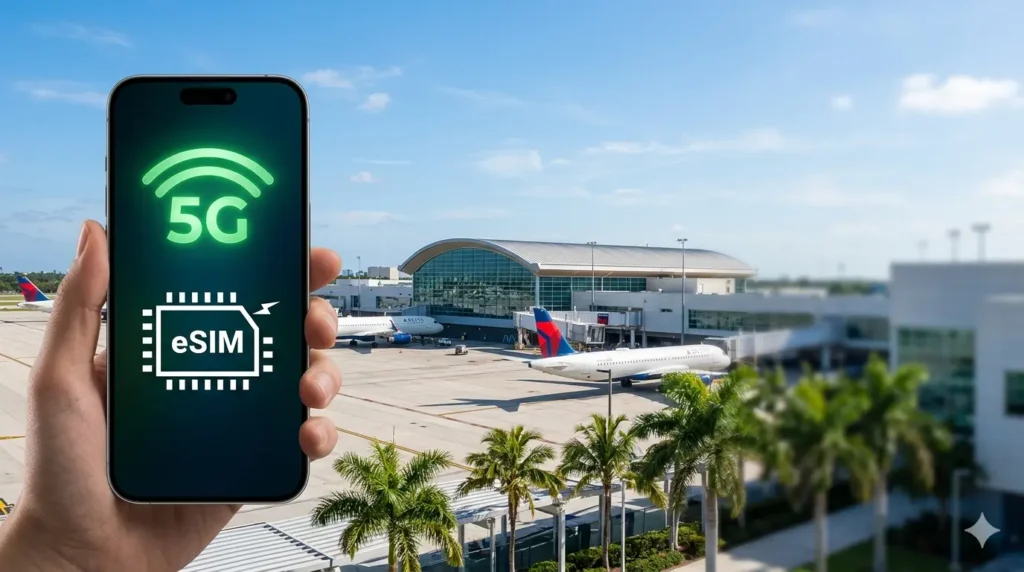 Fort Lauderdale airport eSIM connection at FLL terminal