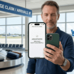 Using a smartphone to activate an eSIM for Fort Lauderdale Airport.