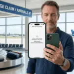 Using a smartphone to activate an eSIM for Fort Lauderdale Airport.