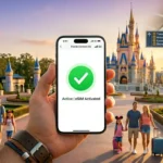 Using the best eSIM for Disney World to check mobile data and download park applications in Orlando