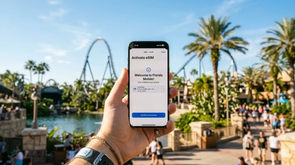 Finding the best prepaid eSIM for Orlando on a smartphone during vacation