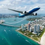 Commercial flight operating from Bogota to Miami