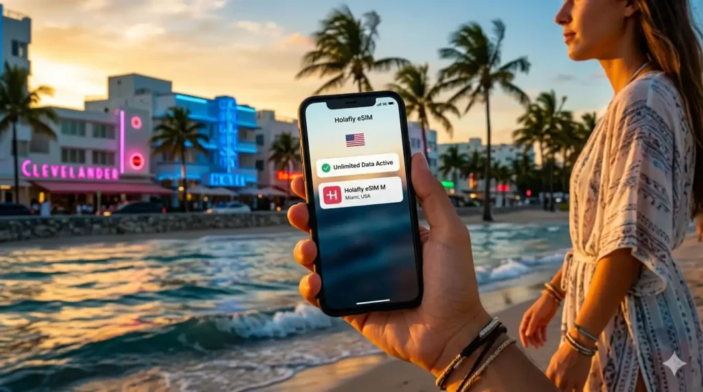 Holafly miami eSIM network coverage and 5G speed test inside Florida