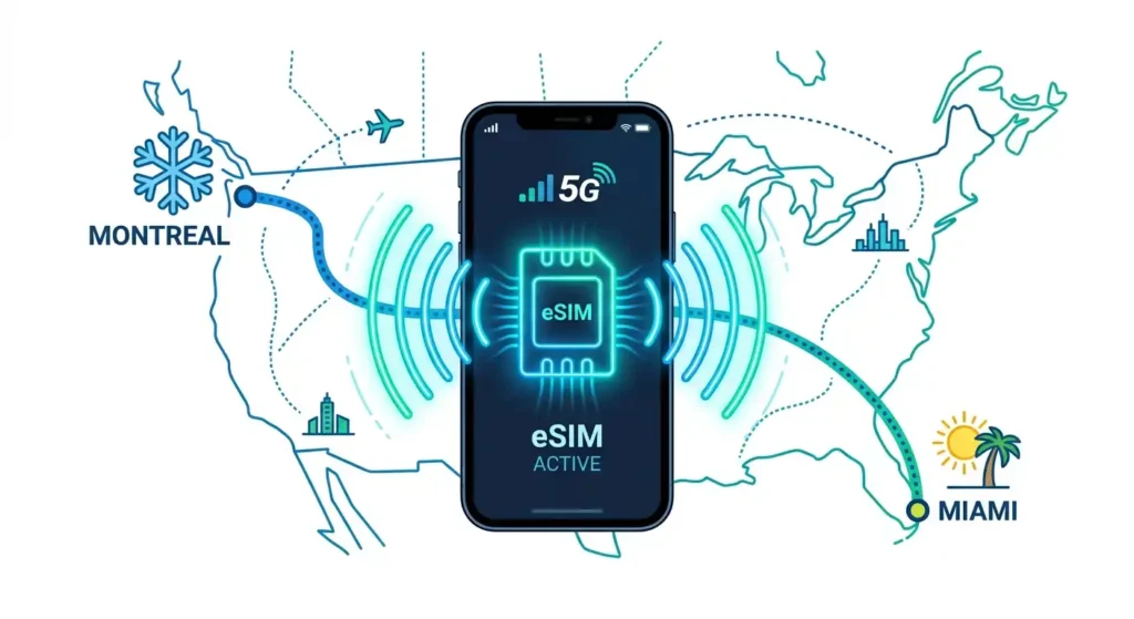 Best eSIM options for travelers from Montreal to Miami