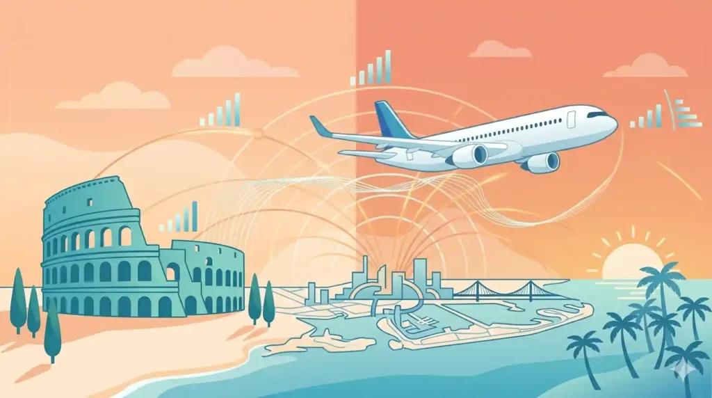 Flights from rome to miami route