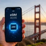 Best eSIM for San Francisco (2026): SFO Airport & 5G Coverage Guide Best eSIM San Francisco travel data plan activated on smartphone with Golden Gate Bridge background.